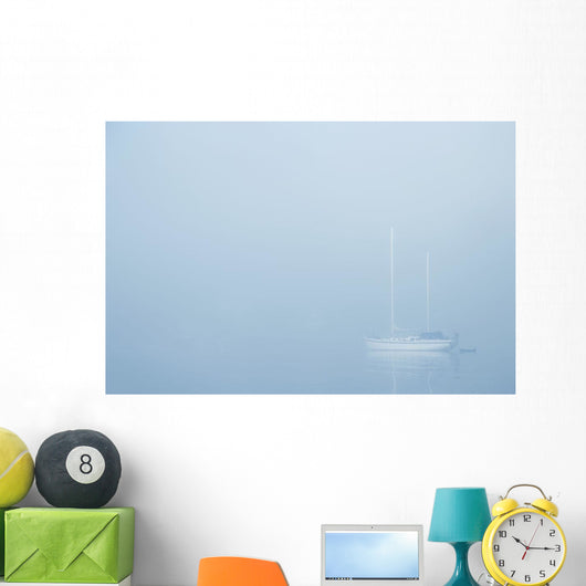 Sailboat In A Fog Wall Mural
