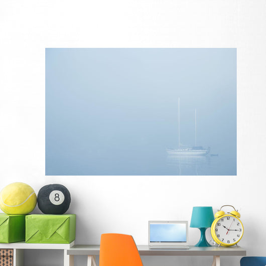 Sailboat In A Fog Wall Mural