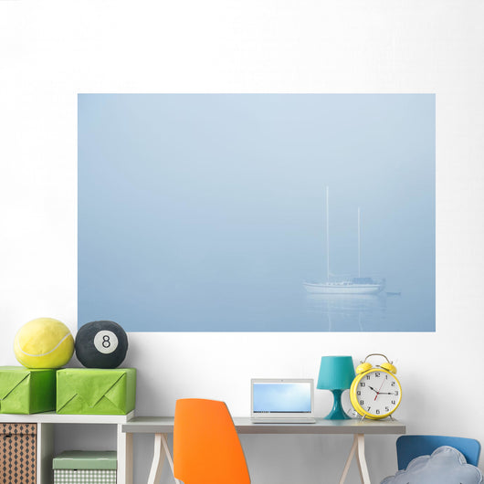 Sailboat In A Fog Wall Mural