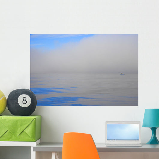 Fishing Boat Out On Water Wall Mural