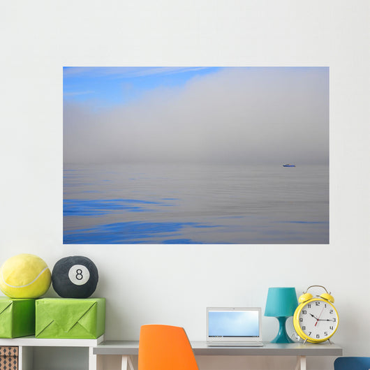 Fishing Boat Out On Water Wall Mural