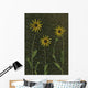 Three Yellow Flowers Wall Mural