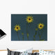 Three Yellow Flowers Wall Mural