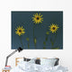Three Yellow Flowers Wall Mural