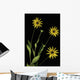Three Yellow Flowers Wall Mural