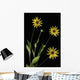 Three Yellow Flowers Wall Mural