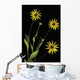 Three Yellow Flowers Wall Mural