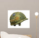 US Vietnam War Helmet - Peace Button Wall Decal