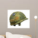 US Vietnam War Helmet - Peace Button Wall Decal