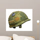 US Vietnam War Helmet - Peace Button Wall Decal