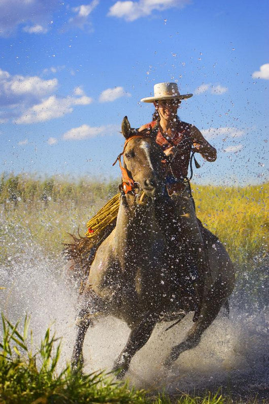 Woman Riding A Horse Wall Mural