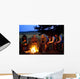 Group Of Cowboys Around A Campfire Wall Mural