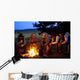 Group Of Cowboys Around A Campfire Wall Mural