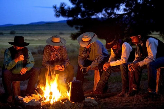 Group Of Cowboys Around A Campfire Wall Mural
