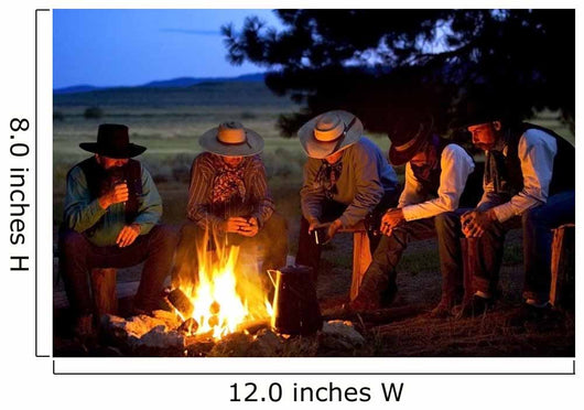 Group Of Cowboys Around A Campfire Wall Mural