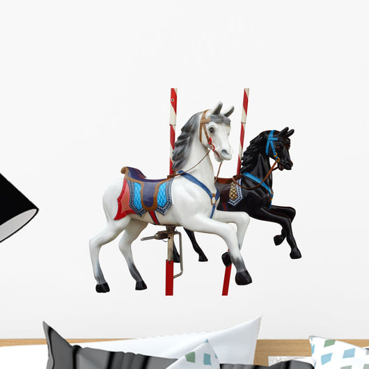Two Merry-Go-Round Horses With Path Wall Decal