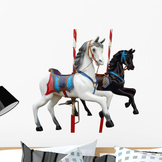 Two Merry-Go-Round Horses With Path Wall Decal