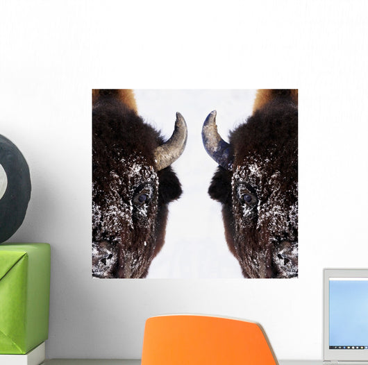 Bison In Winter Wall Mural