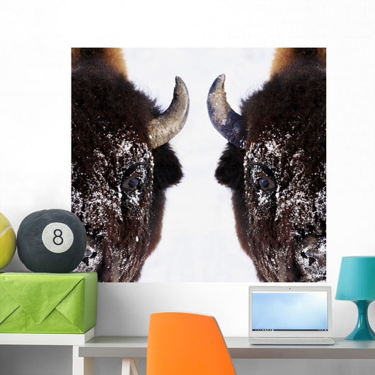 Bison In Winter Wall Mural