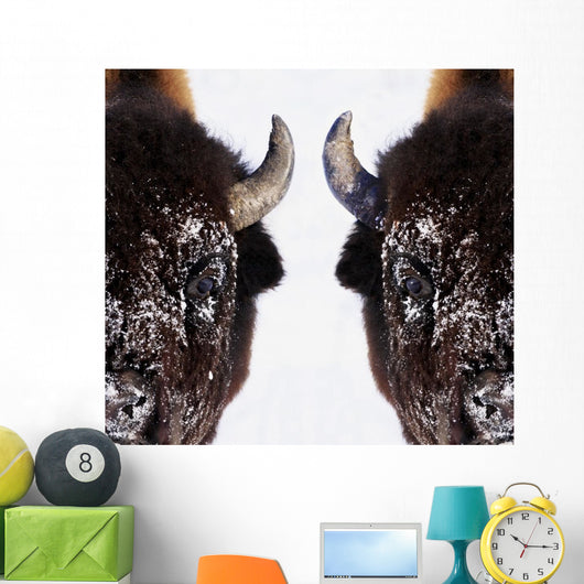 Bison In Winter Wall Mural