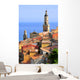 Basilica of St. Michael the Archangel and roofs of Menton in France Wall Mural