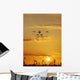 Yellow Sunset with Reed Wall Decal