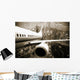 Airplane Take Off From the City Night Wall Mural