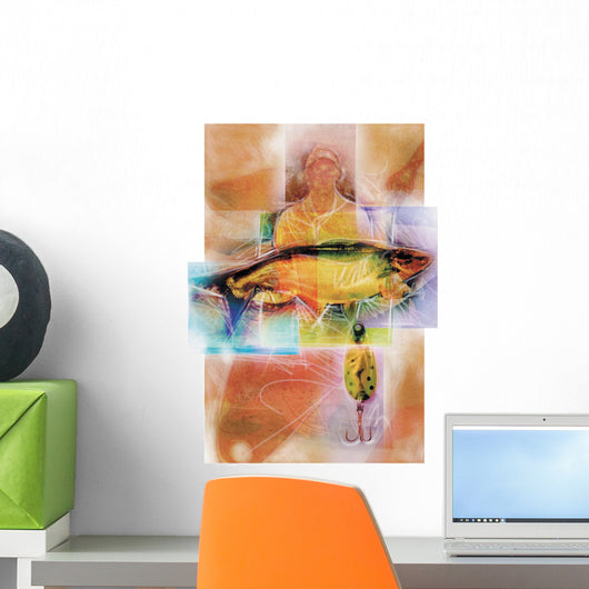 Fisherman With Fish Wall Mural