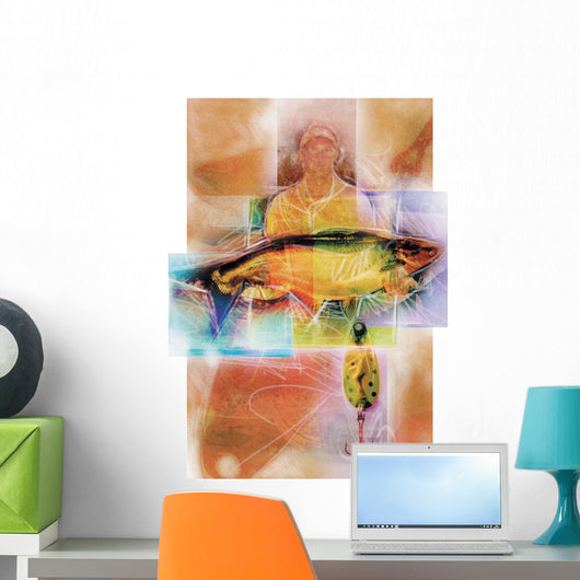 Fisherman With Fish Wall Mural