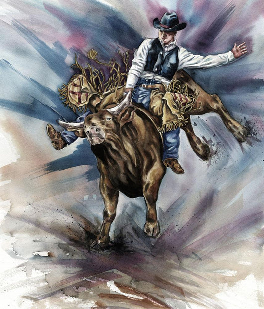 Bull Bucking His Rider Wall Mural