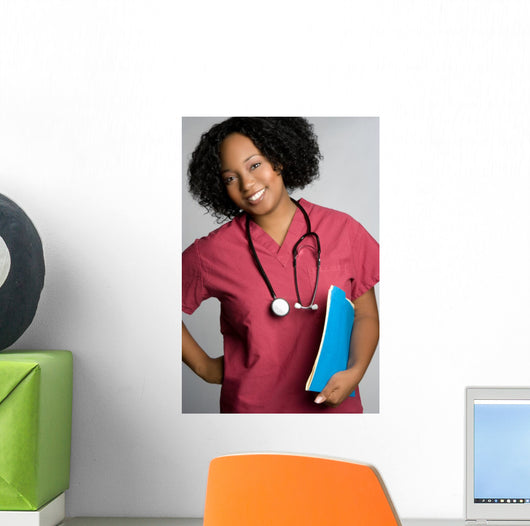 Smiling Black Nurse Wall Mural