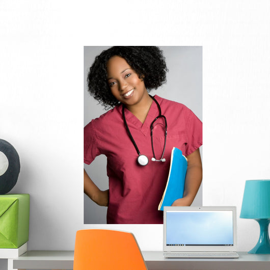 Smiling Black Nurse Wall Mural