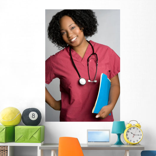 Smiling Black Nurse Wall Mural