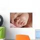 Closeup Of Sleeping Baby's Face Wall Mural