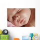 Closeup Of Sleeping Baby's Face Wall Mural