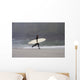 A Surfer, Running With Board Along The Shoreline Wall Mural