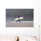 A Surfer, Running With Board Along The Shoreline Wall Mural