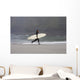 A Surfer, Running With Board Along The Shoreline Wall Mural