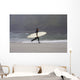 A Surfer, Running With Board Along The Shoreline Wall Mural