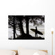 Silhouette Of A Surfer Looking Out To The Water Wall Mural
