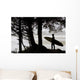 Silhouette Of A Surfer Looking Out To The Water Wall Mural