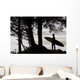 Silhouette Of A Surfer Looking Out To The Water Wall Mural