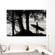 Silhouette Of A Surfer Looking Out To The Water Wall Mural
