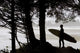 Silhouette Of A Surfer Looking Out To The Water Wall Mural
