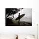 Surfer Observing Water From The Beach Wall Mural