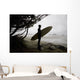 Surfer Observing Water From The Beach Wall Mural