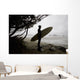Surfer Observing Water From The Beach Wall Mural