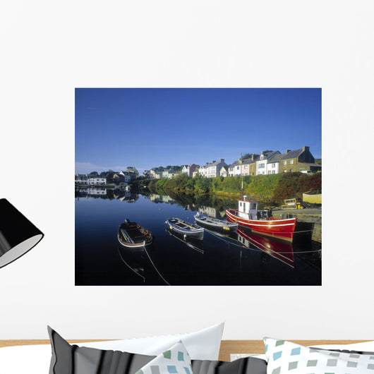 Boats Moored At A Harbor Wall Mural