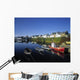 Boats Moored At A Harbor Wall Mural