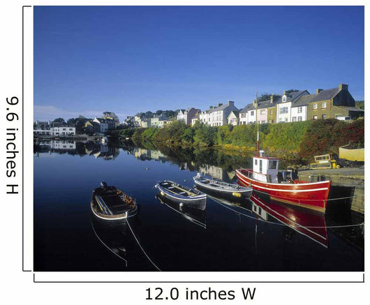 Boats Moored At A Harbor Wall Mural